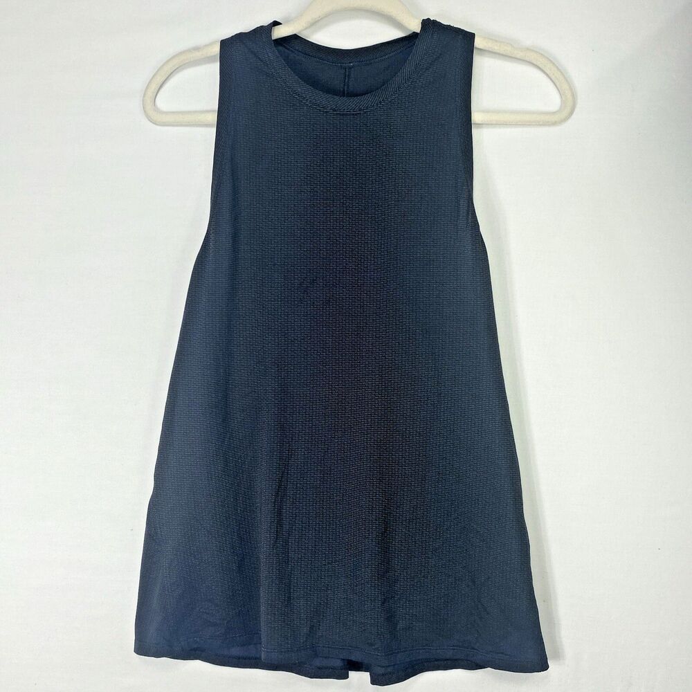 Lululemon Tank Top Sleeveless Split Back Black Size Large No Size Dot See Chart